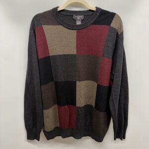Vintage‎ Dockers Mens XL Colorblock Patchwork Lightweight Sweater Grandpa Y2K
